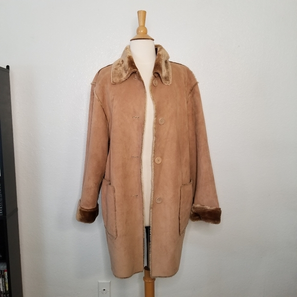 VINTAGE BERNARDO FAUX SUEDE TAN JACKET - Picture 3 of 15
